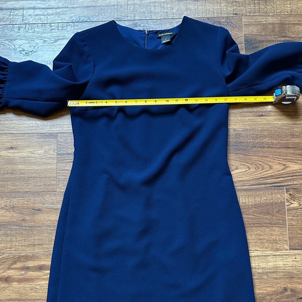 Club Monaco Women's 3/4 Ruffle Sleeve Blouson Dress Royal Blue Size 4 - Picture 9 of 11